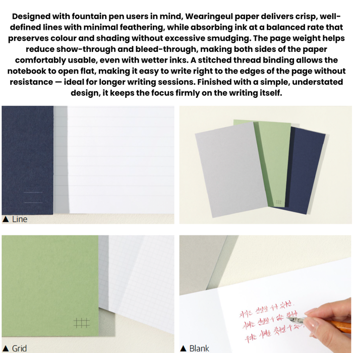 Wearingeul Reservoir Thread Notebook B6, shown from the front.