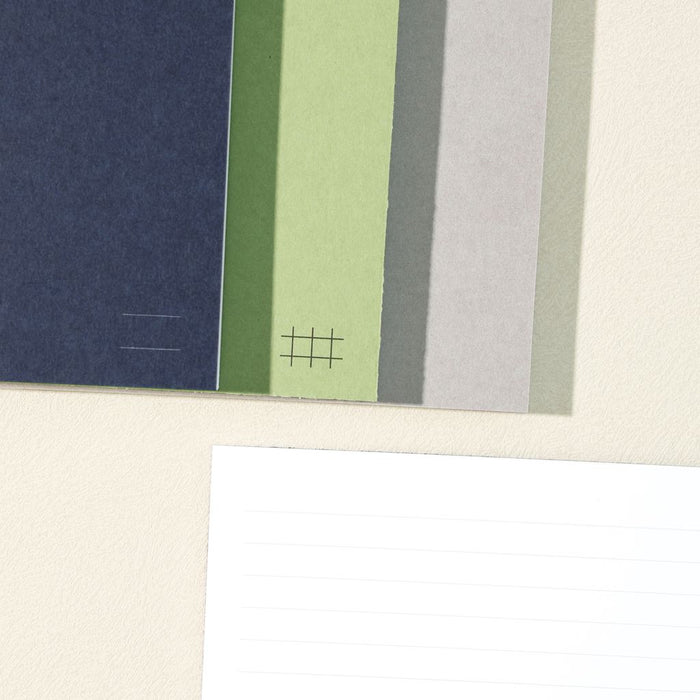 Wearingeul Reservoir Thread notebook B6 with blue, soft green, and grey cover.