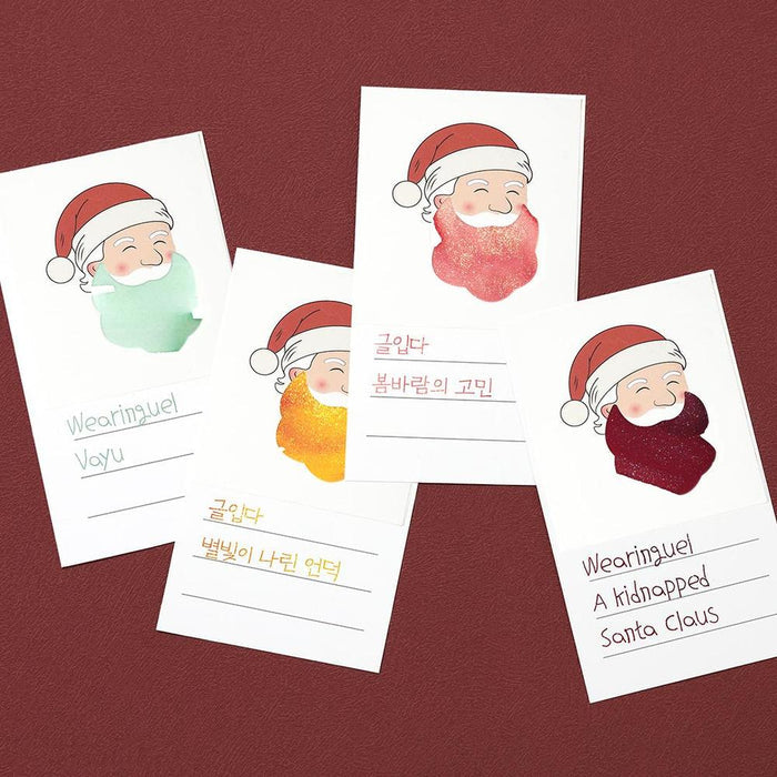 Multiple Wearingeul Santa Claus Sticker and Swatch designs showing different Santa illustrations.