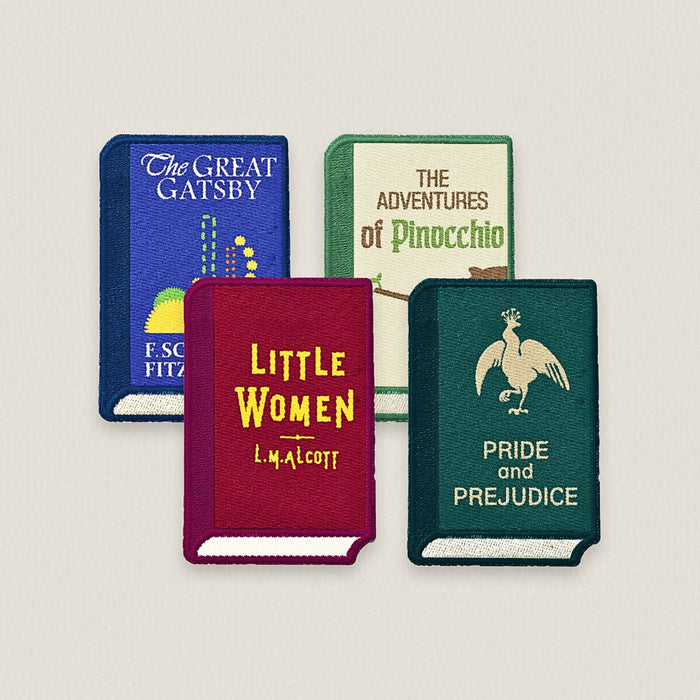 Wearingeul World Literature embroidery bookmarks featuring classic literary titles in assorted colours.