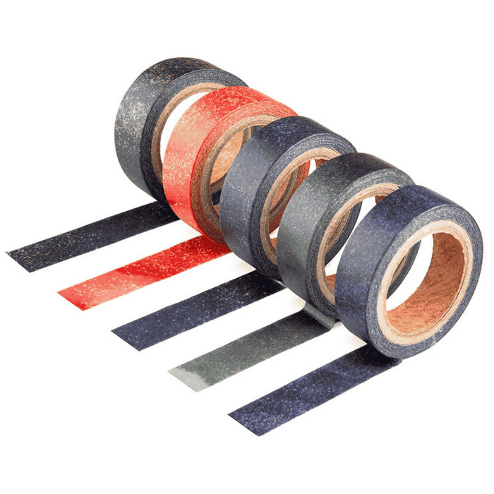 Full colour range of Wearingeul World Literature ink masking tape rolls stacked together.