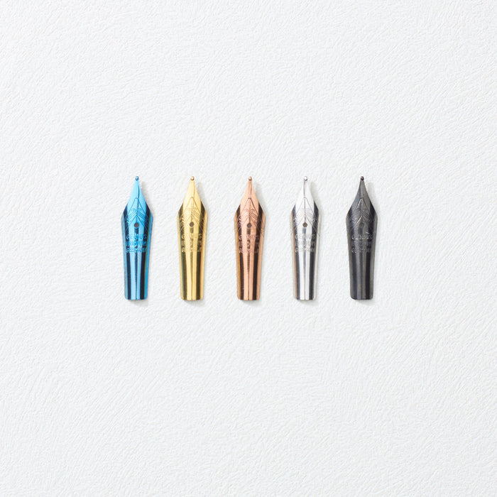 Selection of Wearingeul writer’s nibs 40 mm displayed on white background.
