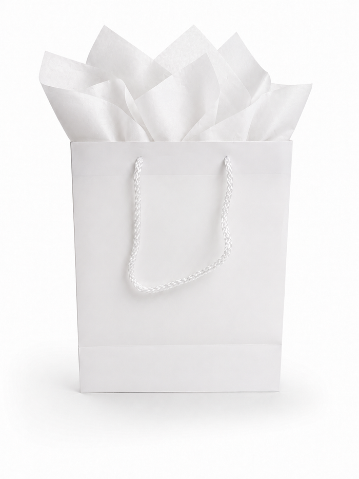 White Gift Bag with Tissue Paper