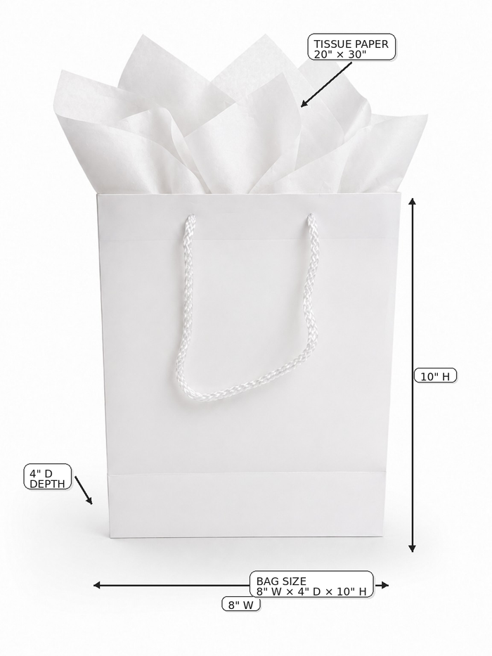 White Gift Bag with Tissue Paper