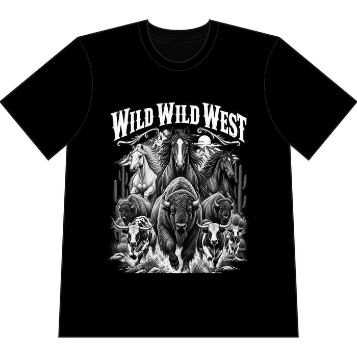 Wild Wild West Stampede Tee Heavyweight Vintage Western Graphic T-Shirt