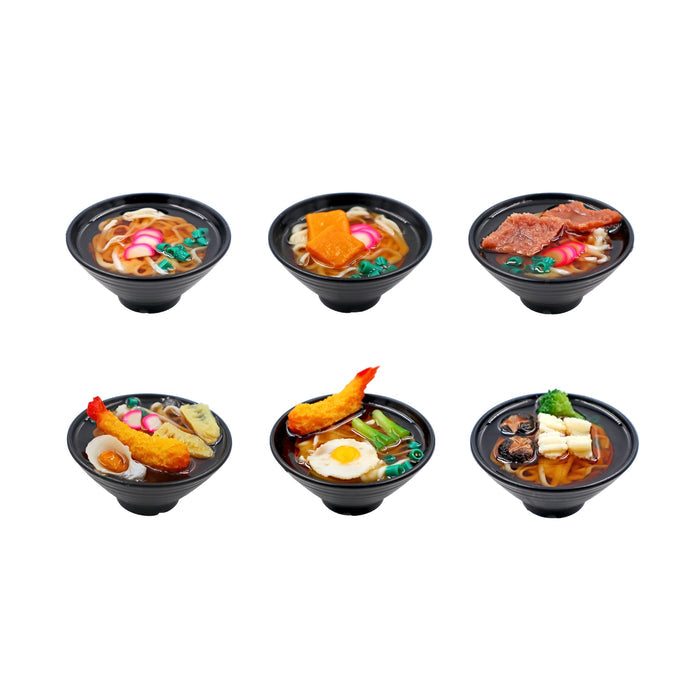 Assorted World Craft miniature food sample magnets featuring Japanese noodle bowls.