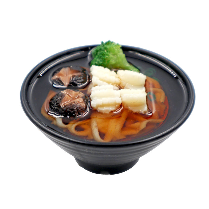 World Craft miniature food sample magnet depicting a Japanese noodle bowl with mushrooms and tofu.