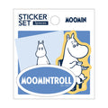 World Craft Moomin sticker set packaging showing Moomintroll character stickers.