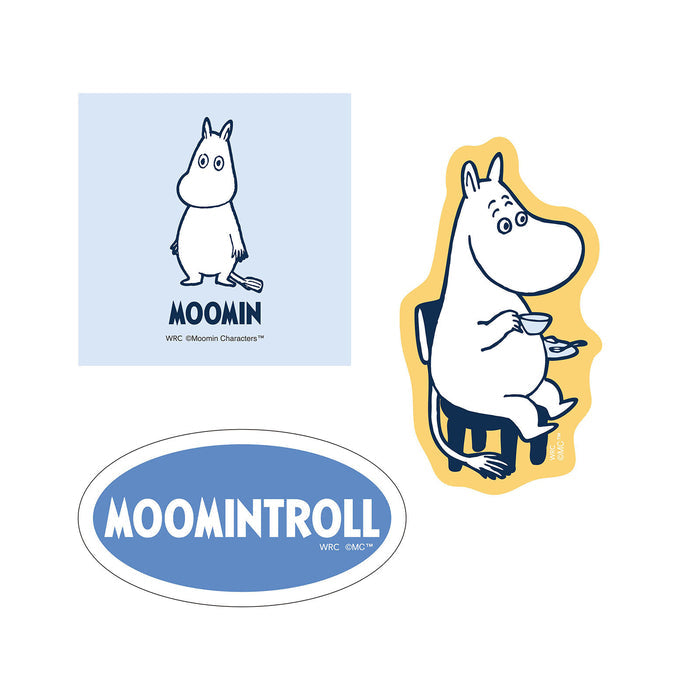 Die-cut Moomintroll character stickers from the World Craft Moomin sticker set.