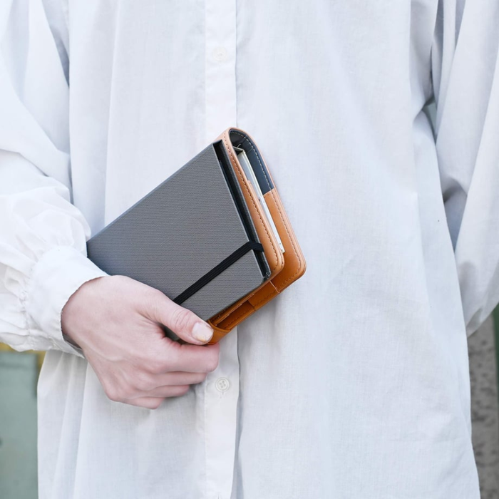 Yamamoto Paper Bullet Jotter – Portable Flat-Open Notebook, shown from the front.