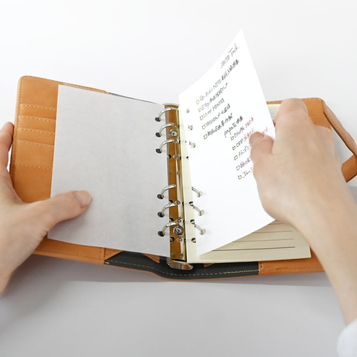 Yamamoto Paper Bullet Jotter – Portable Flat-Open Notebook, shown from another angle.