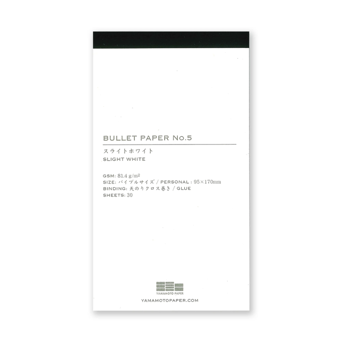 Yamamoto Paper Bullet Jotter Refill Pads – 6 Premium Paper Types, front view.