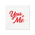 You + Me Red Script Valentine’s Day Cocktail Napkins, 50-Pack, 3-ply, Valentine’s Day Party Decor