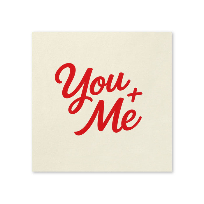 You + Me Red Script Valentine’s Day Cocktail Napkins, 50-Pack, 3-ply, Valentine’s Day Party Decor