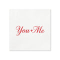 You + Me Valentine’s Day Cocktail Napkins, 50-Pack, 3-ply, Valentine’s Day Party Decor