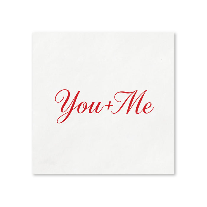 You + Me Valentine’s Day Cocktail Napkins, 50-Pack, 3-ply, Valentine’s Day Party Decor