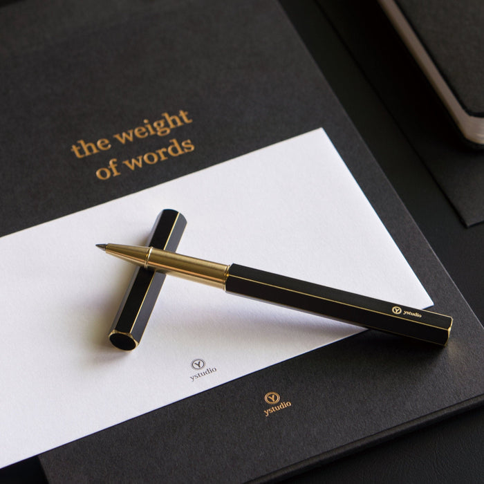 ystudio Brassing - Rollerball Pen (Black) - The Journal Shop
