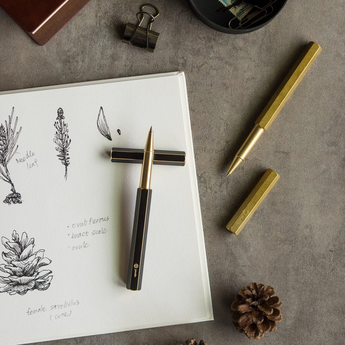 ystudio Brassing - Rollerball Pen (Black) - The Journal Shop