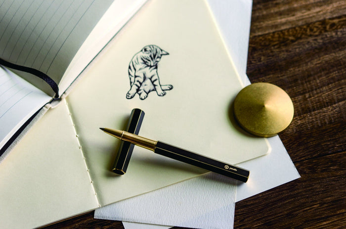 ystudio Brassing - Rollerball Pen (Black) - The Journal Shop